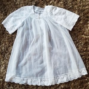 Vintage Sheer Babydoll Peignoir Open Front Robe